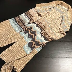 Anthropologie Sleeping on Snow Alpaca Wool Oullins Jacquard Duster Vest